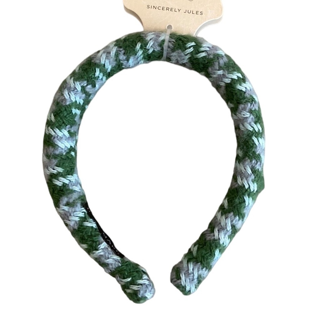 Sincerely Jules Headband Knit Handmade Green & Blue New